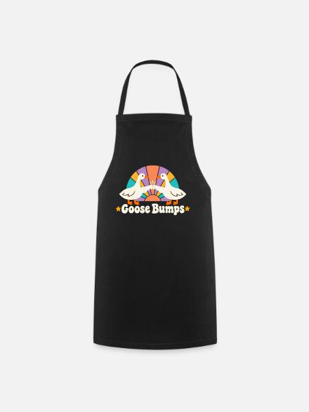Retro Sunburst Gänse lustige Gänsehaut - Kochschürze - Schwarz
