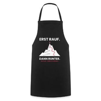 Erst rauf, dann runter | Skitour - Kochschürze - Schwarz - Vorne - AI Model Male 185 dark (185cm)