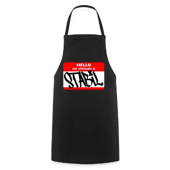 STABIL - HELLO HIP HOP - Kochschürze - Schwarz - Vorne - AI Model Male 185 dark (185cm)