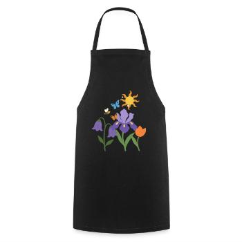 Blumen botanisch Blumenmotiv Illustration Pflanze - Kochschürze - Schwarz - Vorne - AI Model Male 185 dark (185cm)