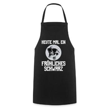Gothic Metal Heute Mal Ein Fröhliches Schwarz - Kochschürze - Schwarz - Vorne - AI Model Male 185 dark (185cm)