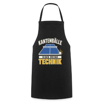 Kantenbälle sind reine Technik – Tischtennis - Kochschürze - Schwarz - Vorne - AI Model Male 185 dark (185cm)