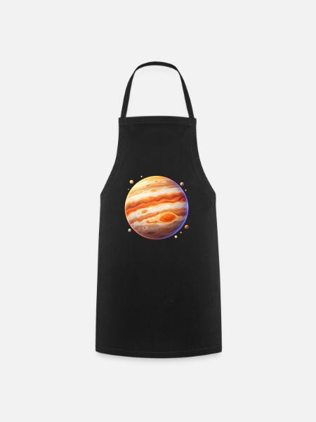 Oranger Jupiter Orbit - Kochschürze - Schwarz