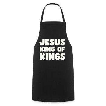 Jesus König der Könige Motiv - Kochschürze - Schwarz - Vorne - AI Model Male 185 dark (185cm)