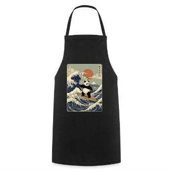 Panda, Surfen, Japanisch, Surfer, Pandabär - Kochschürze - Schwarz - Vorne - AI Model Male 185 dark (185cm)