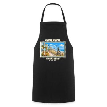 Vereinigte Staaten Virginia Beach Vintage Marke - Kochschürze - Schwarz - Vorne - AI Model Male 185 dark (185cm)