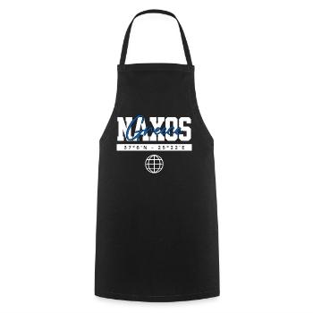 Naxos Griechenland Koordinaten Reise Souvenir - Kochschürze - Schwarz - Vorne - AI Model Male 185 dark (185cm)