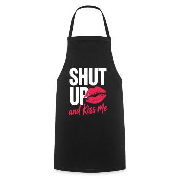Shut Up And Kiss Me Küss Mich Einfach Valentinstag - Kochschürze - Schwarz - Vorne - AI Model Male 185 dark (185cm)