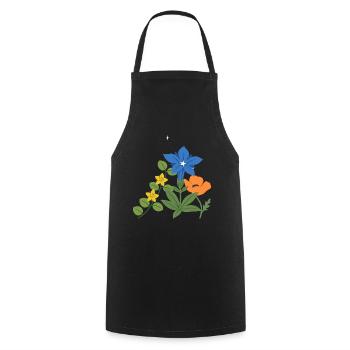 Blumen botanisch Natur Design - Kochschürze - Schwarz - Vorne - AI Model Male 185 dark (185cm)