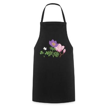 Blumen botanisch Pflanze Design - Kochschürze - Schwarz - Vorne - AI Model Male 185 dark (185cm)