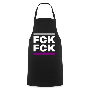 FCK FCK - Kochschürze - Schwarz - Vorne - AI Model Male 185 dark (185cm)