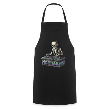 Skelettartiger DJ Skull Beat - Kochschürze - Schwarz - Vorne - AI Model Male 185 dark (185cm)