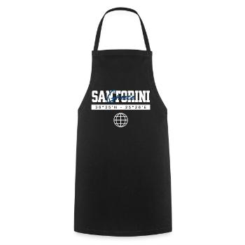 Santorini Griechenland Koordinaten Reise Souvenir - Kochschürze - Schwarz - Vorne - AI Model Male 185 dark (185cm)