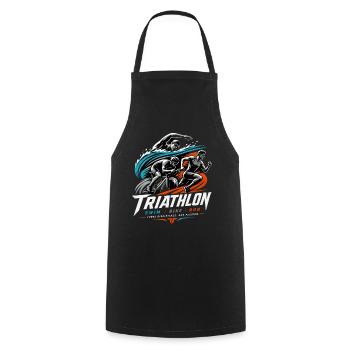 Triathlon - Kochschürze - Schwarz - Vorne - AI Model Male 185 dark (185cm)