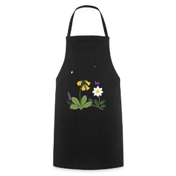 Blumen botanisch Pflanzenwelt Geschenkidee Design - Kochschürze - Schwarz - Vorne - AI Model Male 185 dark (185cm)
