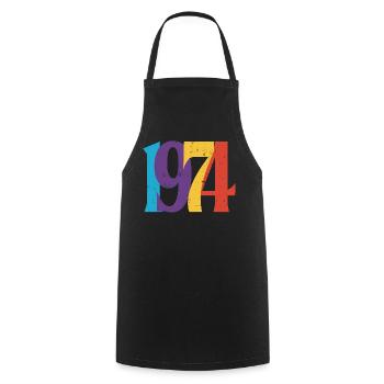 Geboren 1974 Geburtstagsgeschenk Geburtstag 74 - Kochschürze - Schwarz - Vorne - AI Model Male 185 dark (185cm)