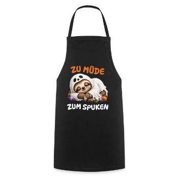 Zu Müde Zum Spuken – Faultier Geist Kinder - Kochschürze - Schwarz - Vorne - AI Model Male 185 dark (185cm)