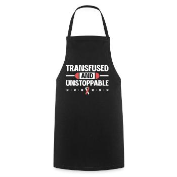 Aplastische Anämie Power - Transfundiert & Stark - Kochschürze - Schwarz - Vorne - AI Model Male 185 dark (185cm)