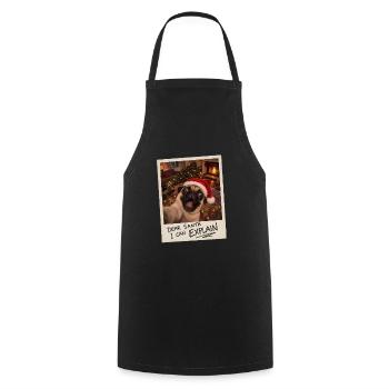 Dear Santa I Can Explain Mops Selfie - Kochschürze - Schwarz - Vorne - AI Model Male 185 dark (185cm)
