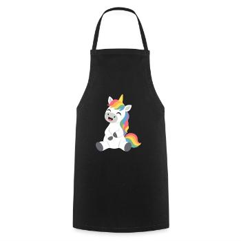 Einhorn märchenhaft lustig Fantasieillustration - Kochschürze - Schwarz - Vorne - AI Model Male 185 dark (185cm)