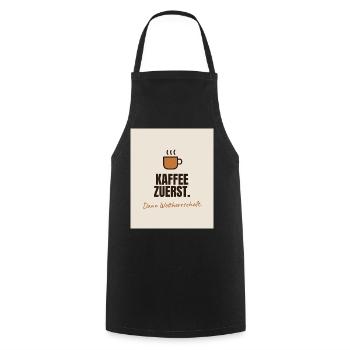 Kaffee - Kochschürze - Schwarz - Vorne - AI Model Male 185 dark (185cm)