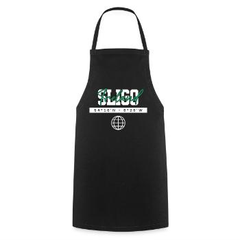 Sligo Irland Koordinaten Reise Souvenir - Kochschürze - Schwarz - Vorne - AI Model Male 185 dark (185cm)