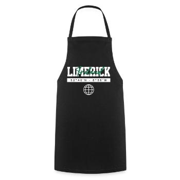 Limerick Irland Koordinaten Reise Souvenir - Kochschürze - Schwarz - Vorne - AI Model Male 185 dark (185cm)