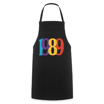 Geboren 1989 Geburtstagsgeschenk Geburtstag 89 - Kochschürze - Schwarz - Vorne - AI Model Male 185 dark (185cm)