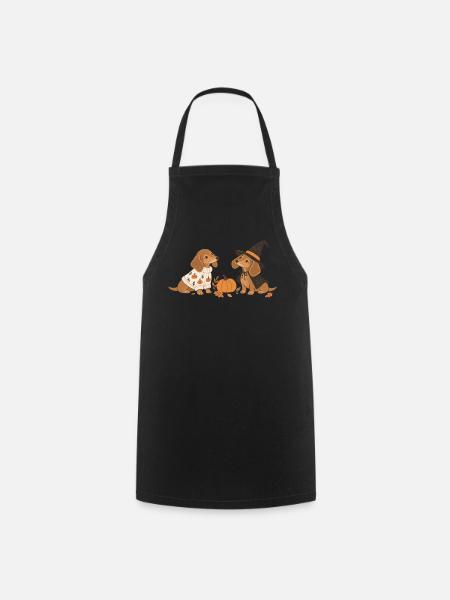Halloween Dachshund Besties - Kochschürze - Schwarz