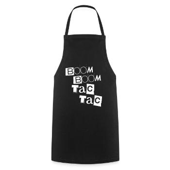 BOOM BOOM TAC TAC - Kochschürze - Schwarz - Vorne - AI Model Male 185 dark (185cm)