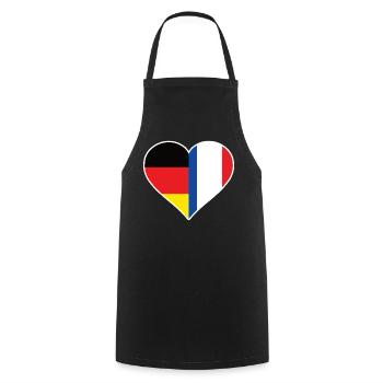 Germany France Flag Heart | Franco-German Gift - Kochschürze - Schwarz - Vorne - AI Model Male 185 dark (185cm)