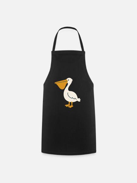 Pelikan Vogel Illustration Geschenkidee - Kochschürze - Schwarz