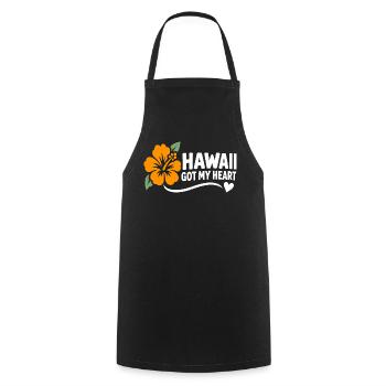 Hawaii-Herzhibiskus - Kochschürze - Schwarz - Vorne - AI Model Male 185 dark (185cm)