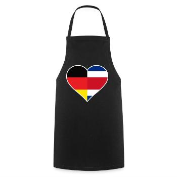 Germany Costa Rica Heart | German Costa Rican Gift - Kochschürze - Schwarz - Vorne - AI Model Male 185 dark (185cm)