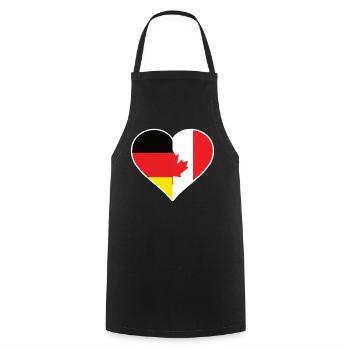 Germany Canada Flag Heart | German Canadian Gift - Kochschürze - Schwarz - Vorne - AI Model Male 185 dark (185cm)