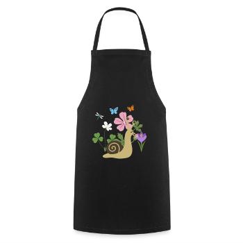 Schnecke Blumen Kinder Geschenkidee Malve - Kochschürze - Schwarz - Vorne - AI Model Male 185 dark (185cm)