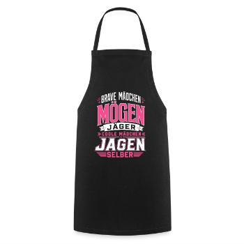 Coole Mädchen jagen selber - Kochschürze - Schwarz - Vorne - AI Model Male 185 dark (185cm)