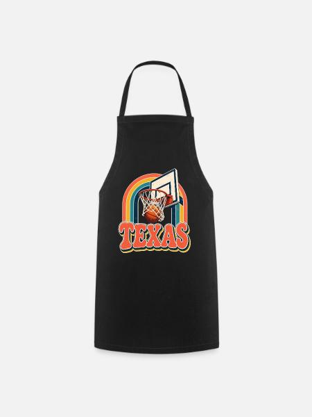 Texas Rainbow Basketball Retro - Kochschürze - Schwarz