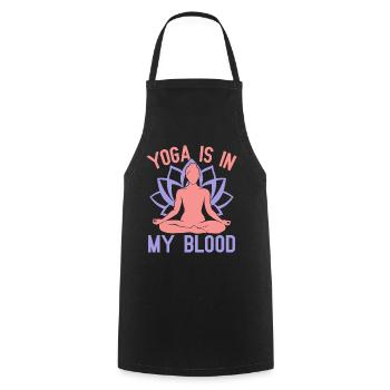 Yoga XX Funny Yoga - Kochschürze - Schwarz - Vorne - AI Model Male 185 dark (185cm)