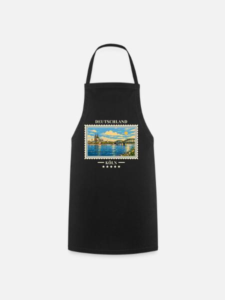 Deutschland Köln Vintage Reisemarke - Kochschürze - Schwarz