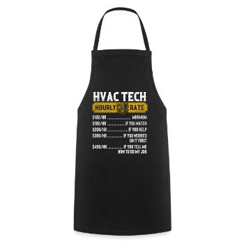 Stundensatz für HVAC-Techniker – lustiger Service-Anruf-Humor - Kochschürze - Schwarz - Vorne - AI Model Male 185 dark (185cm)