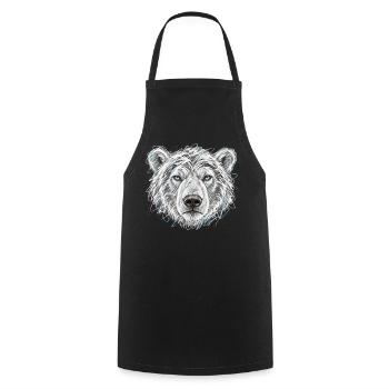 Blauäugiger Eisbär – Künstlerisches Porträt - Kochschürze - Schwarz - Vorne - AI Model Male 185 dark (185cm)