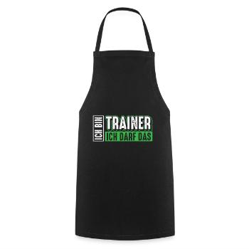 Trainer | Ich bin Trainer ich darf das - Kochschürze - Schwarz - Vorne - AI Model Male 185 dark (185cm)