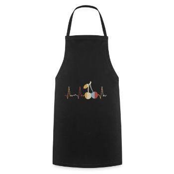 Heartbeat cherries - Cooking Apron - black - Front - AI Model Male 185 dark (185cm)