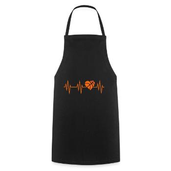 Basketball Basketballer Herzschlag - Kochschürze - Schwarz - Vorne - AI Model Male 185 dark (185cm)