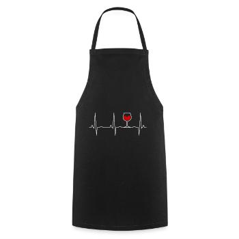 Heartbeat Wein Herzfrequenz Weinfest Wine Vino Fun - Kochschürze - Schwarz - Vorne - AI Model Male 185 dark (185cm)