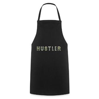 Hustler Dollar Bill Texture Motivation Inspiration - Cooking Apron - black - Front - AI Model Male 185 dark (185cm)