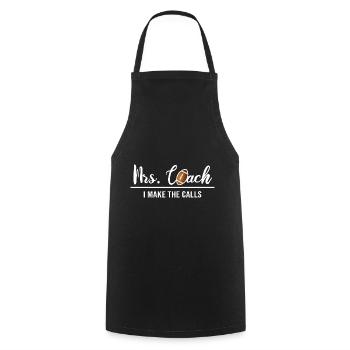 Mrs. rugby-coach rugby football-coach - Cooking Apron - black - Front - AI Model Male 185 dark (185cm)