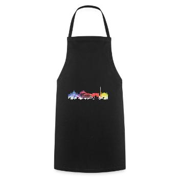 Rome Rome Italie Ville Skyline Pixel Coloré - Tablier de cuisine - noir - Devant - AI Model Male 185 dark (185cm)