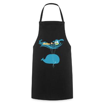 Funny Whale Balloon Sea Ship Kids Gift - Cooking Apron - black - Front - AI Model Male 185 dark (185cm)